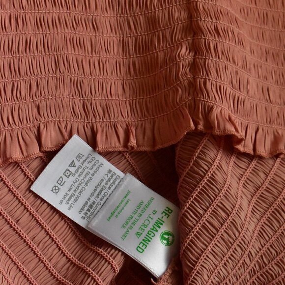 J. Crew Square Neck Pink Satin Smocked Blouse Top Size S - Picture 9 of 12